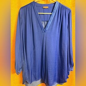 Vince Camuto- Rumple Satin 3/4 sleeve Blouse